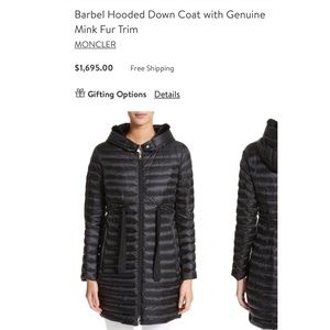 Moncler mink fur long down coat !!